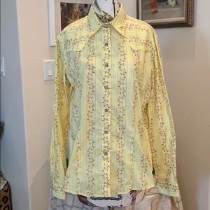 Rockies Snap Button Long Sleeve Top Yellow